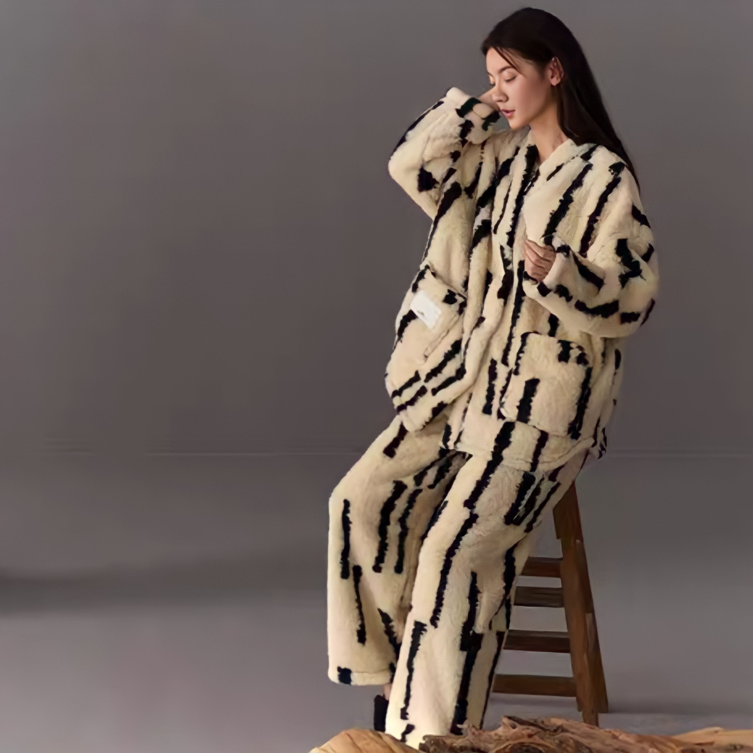 ヘビーふわもこストライプルームウェア – kocol