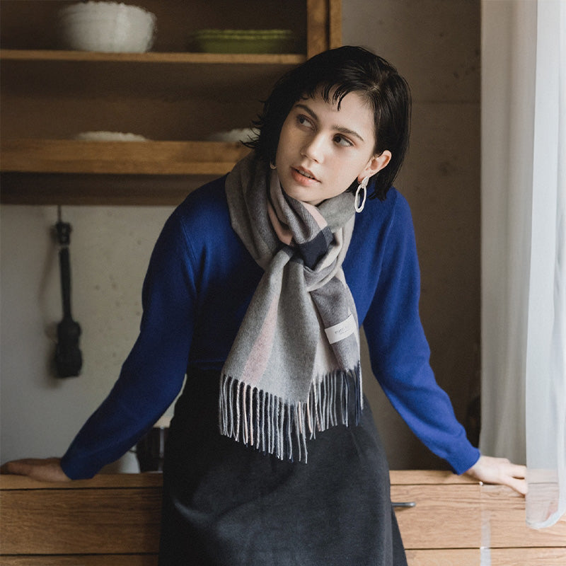 n100 エヌワンハンドレッド カシミヤ ストール ブラック