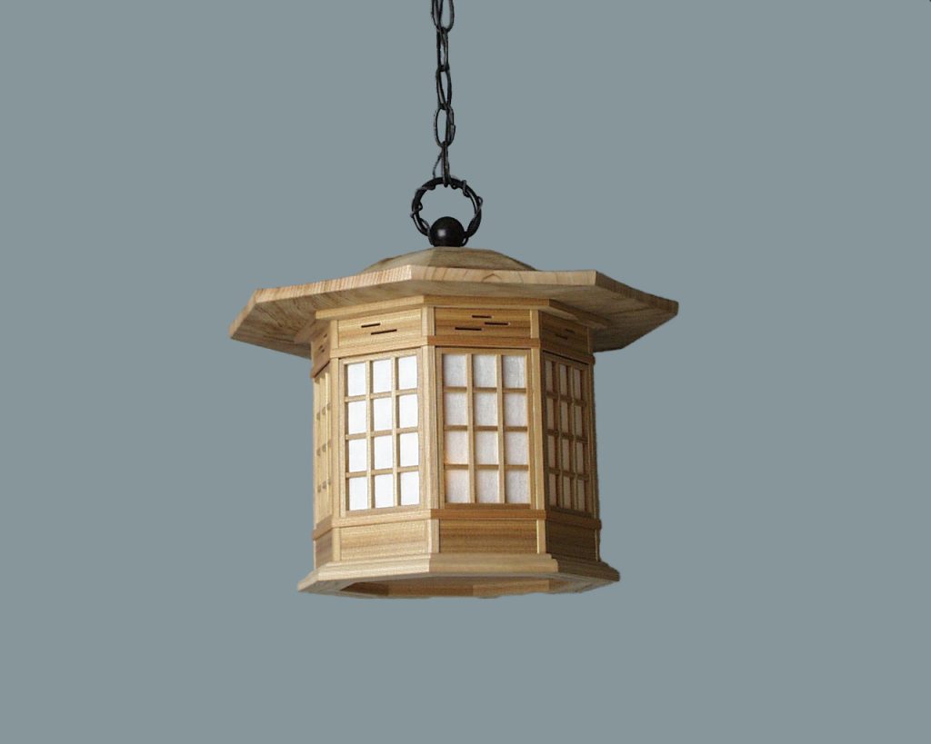 0083 杉八角吊り灯籠 - KOHSEKI SASHIMONO