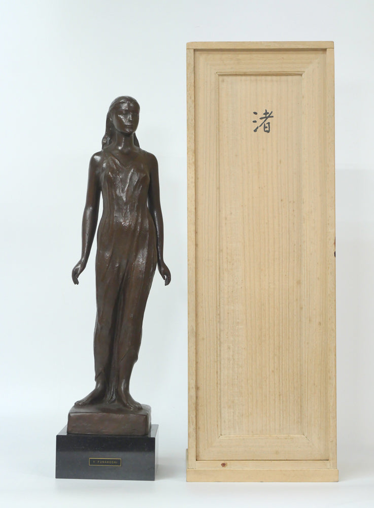 舟越保武「渚」ブロンズ作品・共箱・特製台座付き 絵画買取・販売の