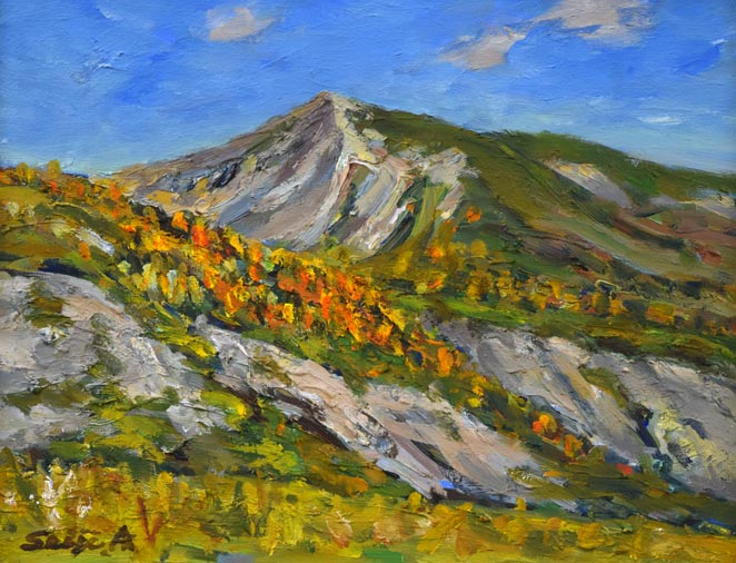 絵画 ノブ・サチ 油絵 F6号 百貨店購入品