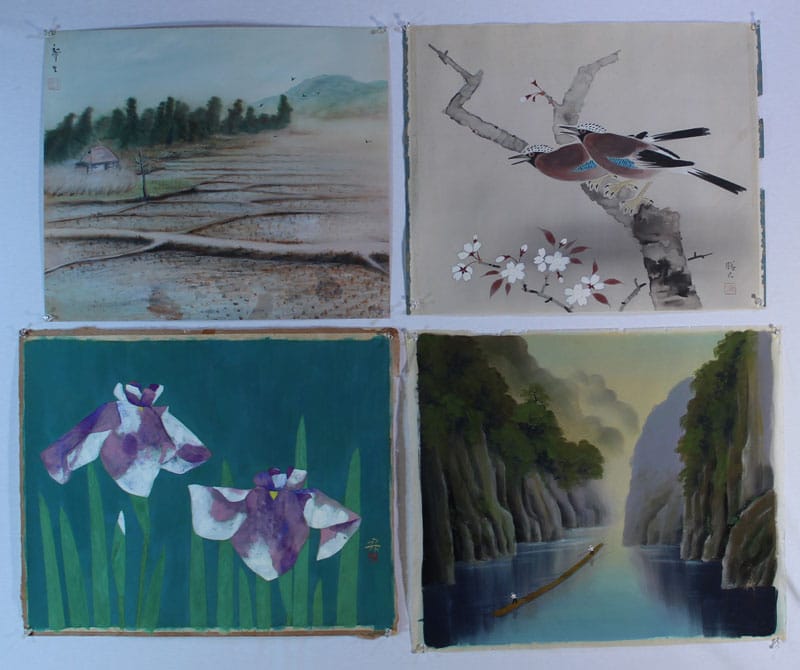 花鳥・風景（まくり4枚）｜新・古美術 高美堂（こうびどう）｜掛軸販売