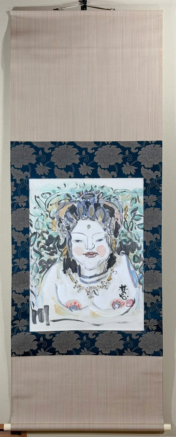 骨董掛け軸】人物図 中国夏珪南宋時代 肉筆保證 掛け軸 AK702A12-2