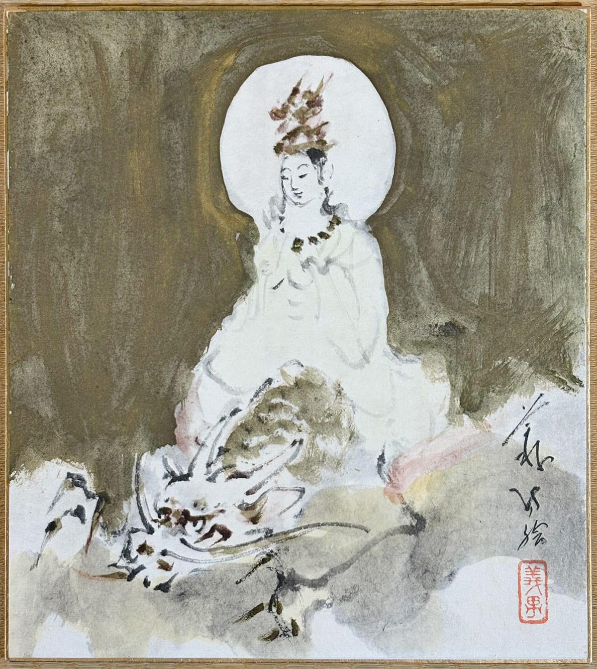 龍上観音｜色紙｜新・古美術 高美堂（こうびどう）｜掛軸販売・通販