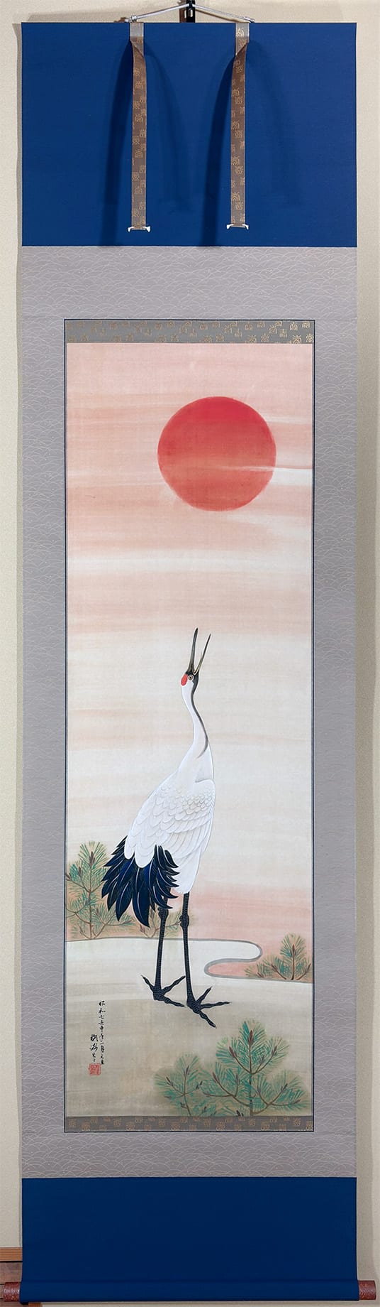 掛軸 伊藤素軒 鯉 木箱 月上 水 3-4 掛軸 伊藤素軒 鯉 木箱 月上 水 3