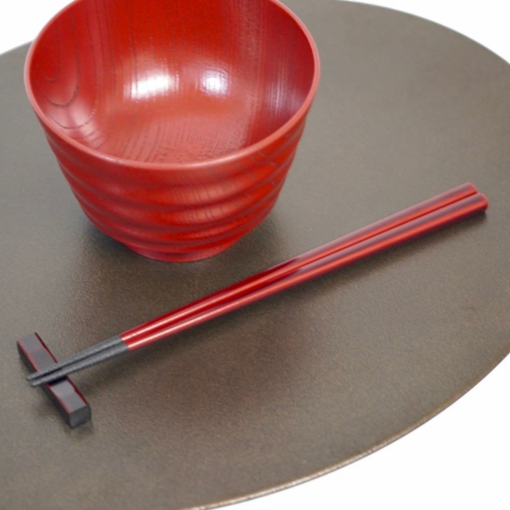 江戸漆器 先本乾漆 溜・朱（23.5cm/21.5cm） – 漆器 高翆