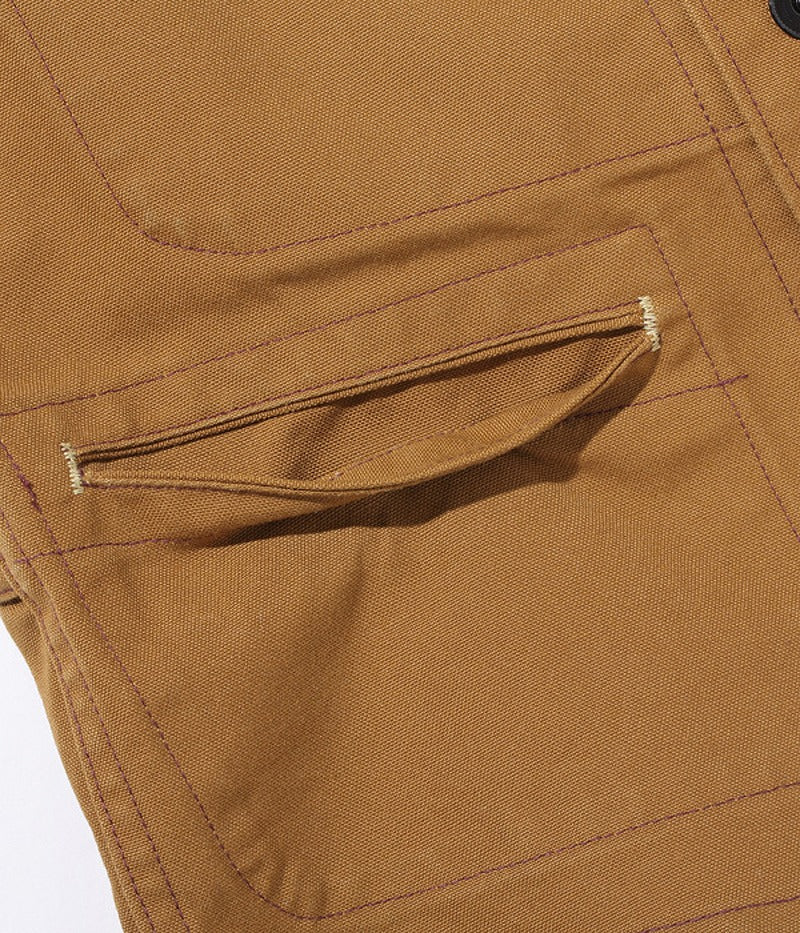 SC14375 / SUGARCANE 13oz. Brown Duck Work Vest – Klaxon Japanese Denim