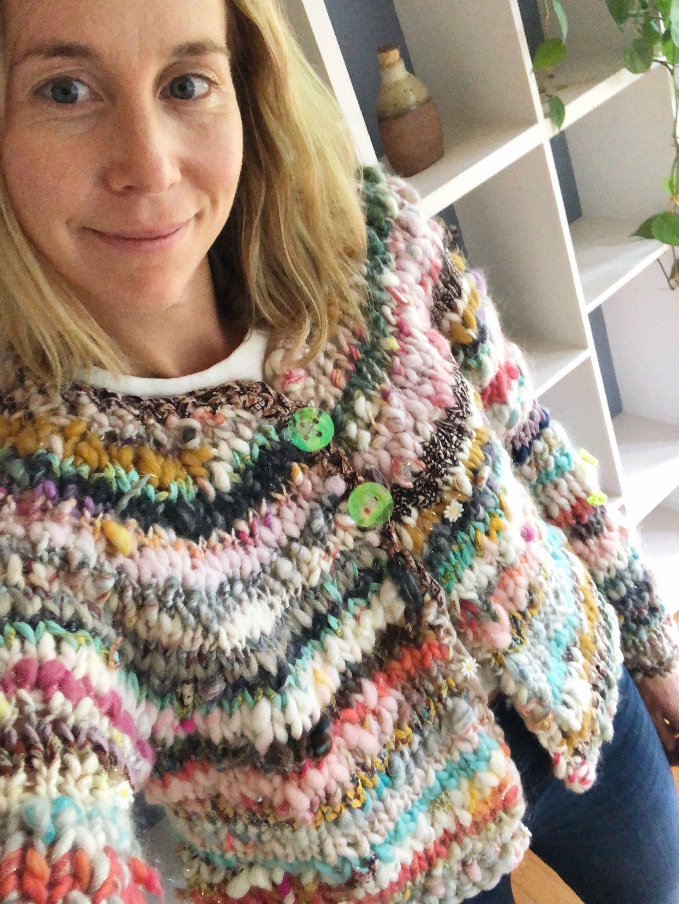 Iridescent Buttons – Knit Collage