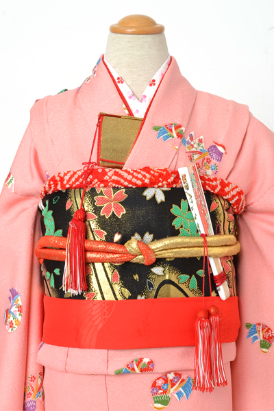 七歳祝着［鳥模様］｜着物レンタルあき (来店着付け無料・全国配送無料)
