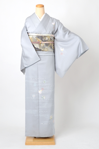 訪問着(淡グレー・雪輪)｜着物レンタルあき (来店着付け無料・全国配送