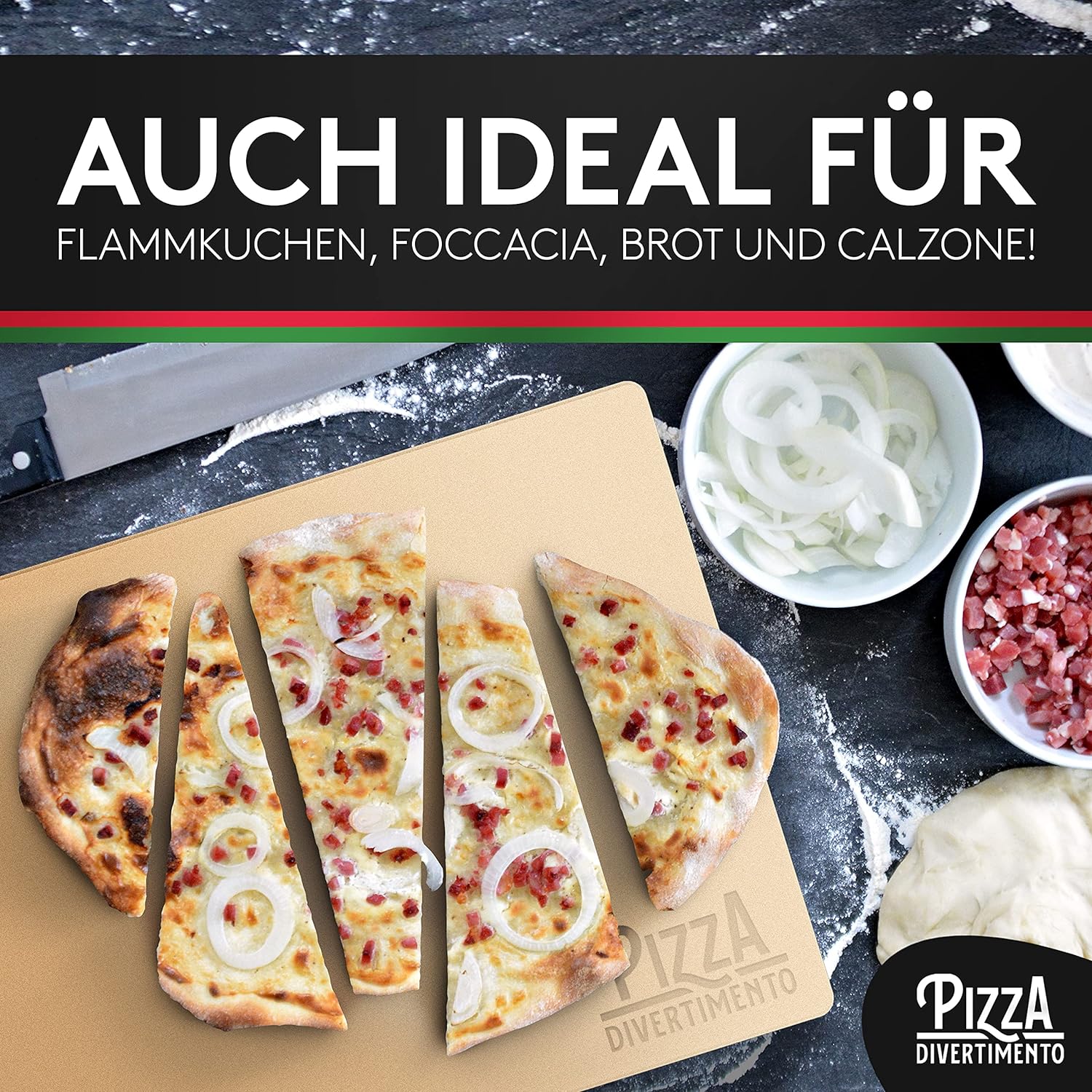 Pizza Divertimento - DAS ORIGINAL - Pizzastein für Backofen