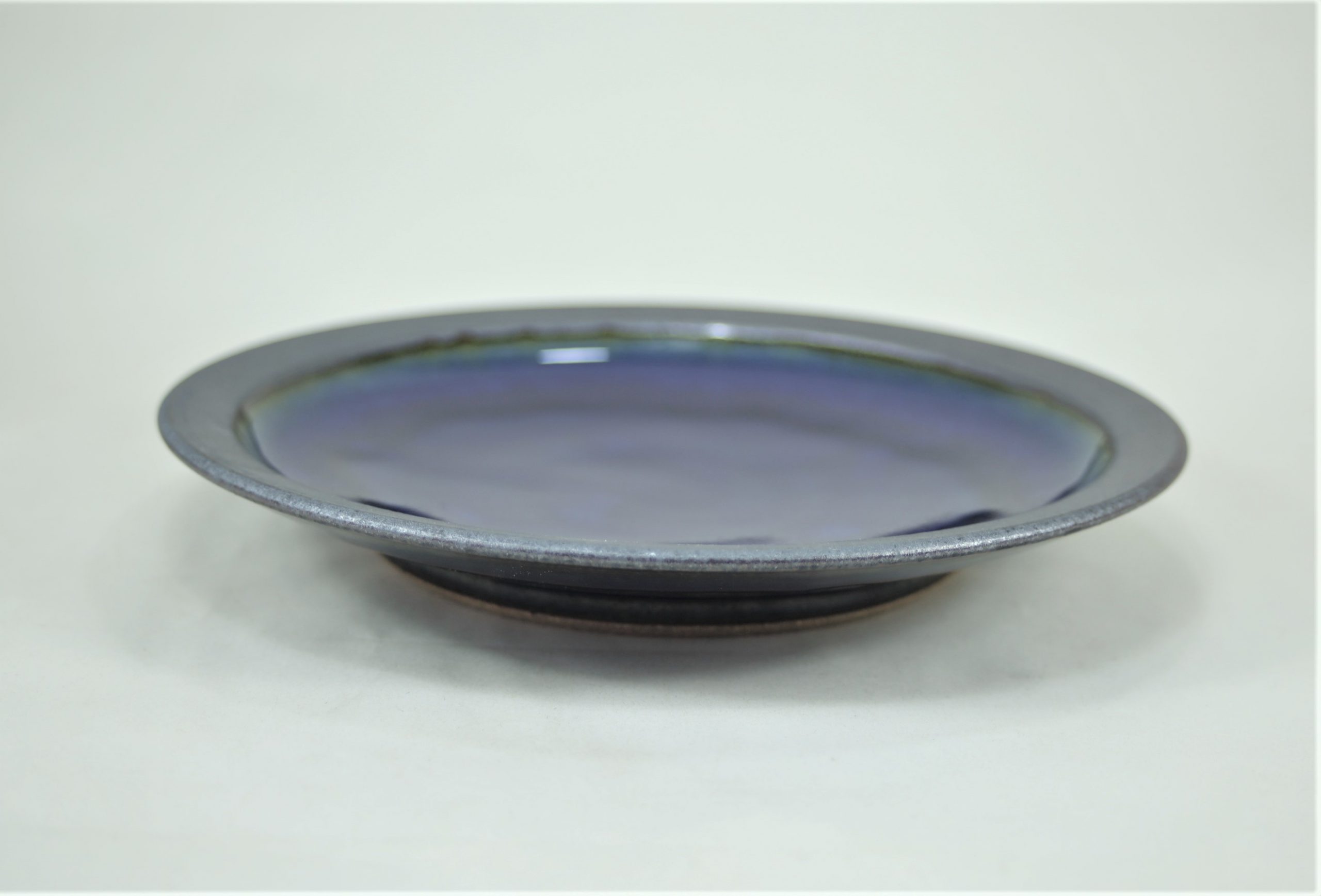 出西焼 8寸 縁鉄砂呉須釉皿/Syussai-yaki/24cm dish/Blue – 倉日用商店