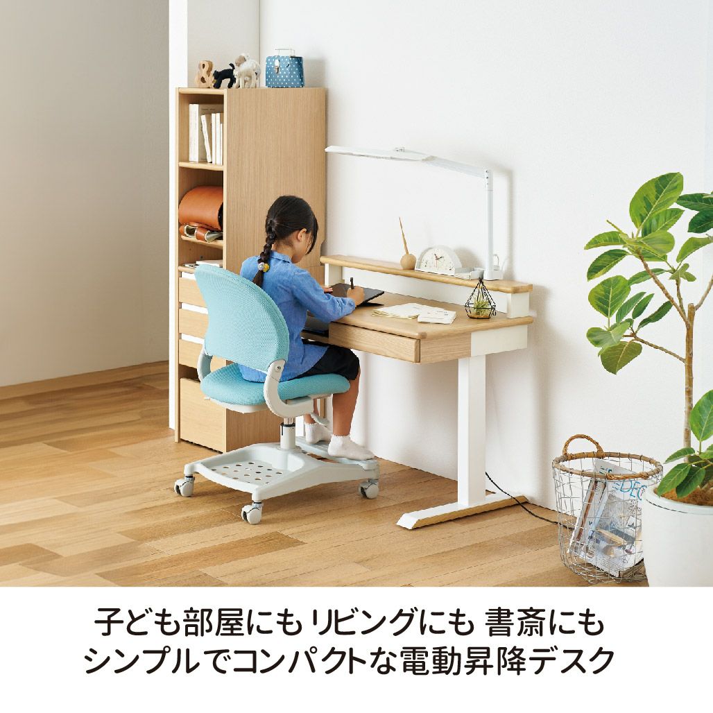 Fit-in DESK Lenos レノス電動昇降デスク 100cm幅デスクシェルフ付き
