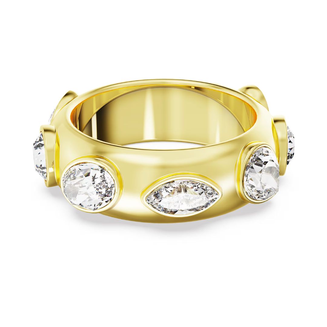 Swarovski Dextera Ring, Yellow Gold-Tone and White Crystals, 5665483