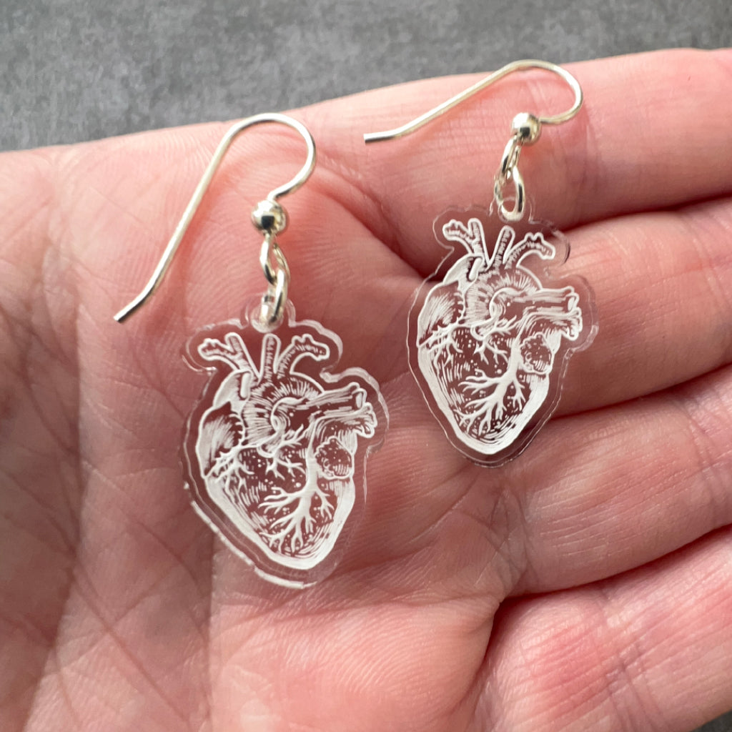 Anatomical Human Heart Earrings - Great Gift for Doctors, Nurses