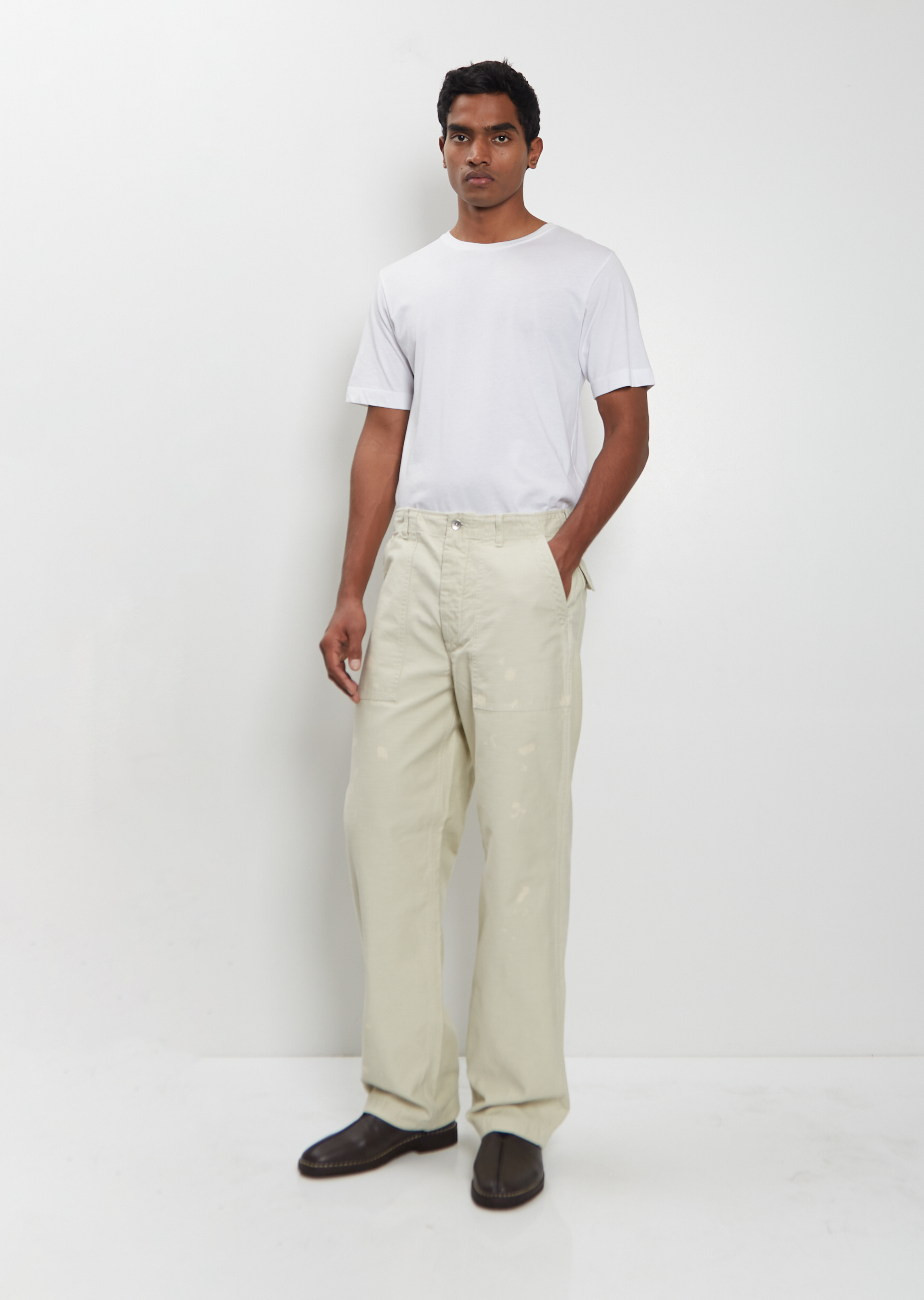 Washed Baggy Bleached Baker Pants — Dusty Ivory – La Garçonne
