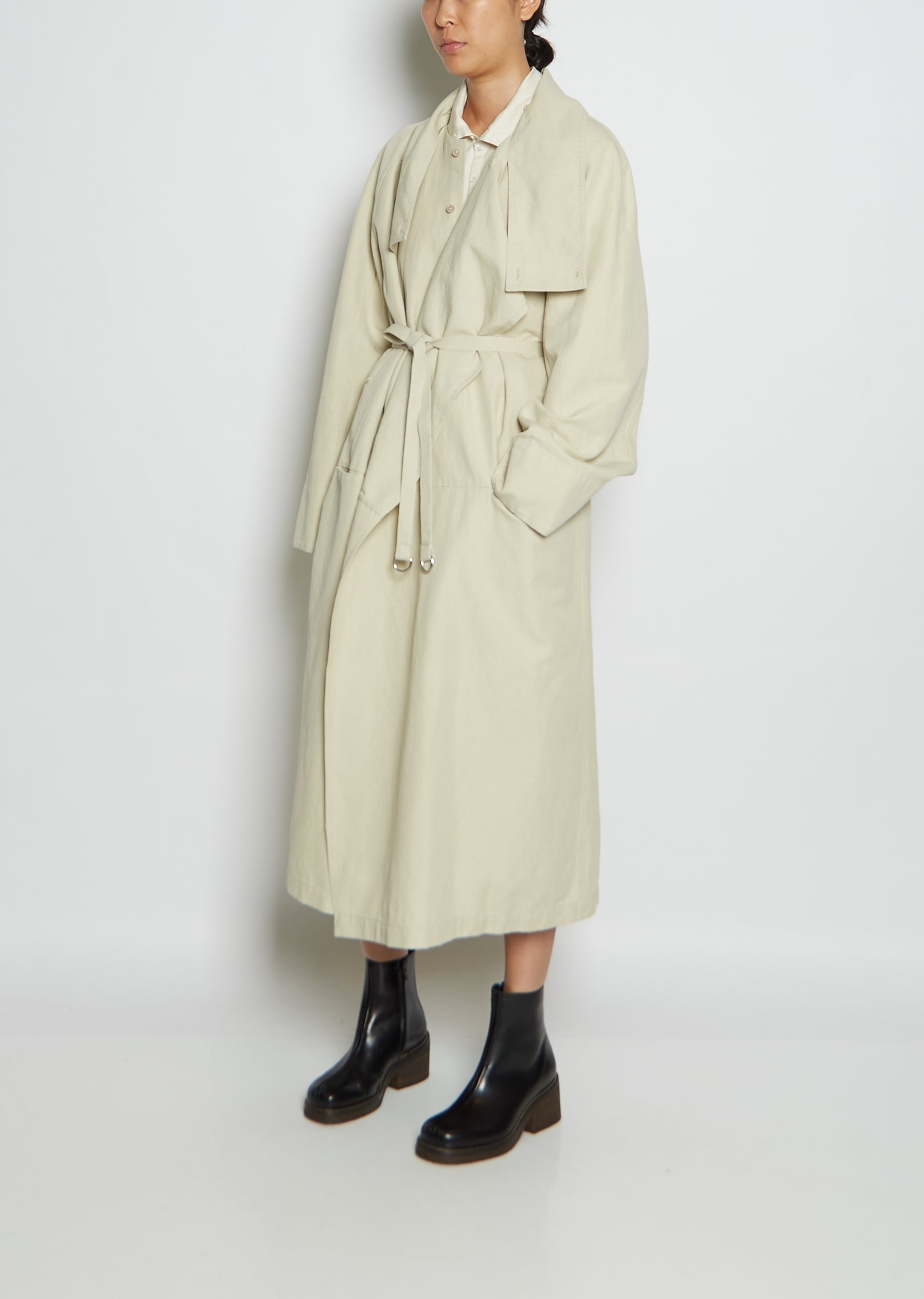 Asymmetric Canvas Dress Coat – La Garçonne