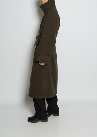 Unisex Wool Wrap Coat — Pewter Green – La Garçonne