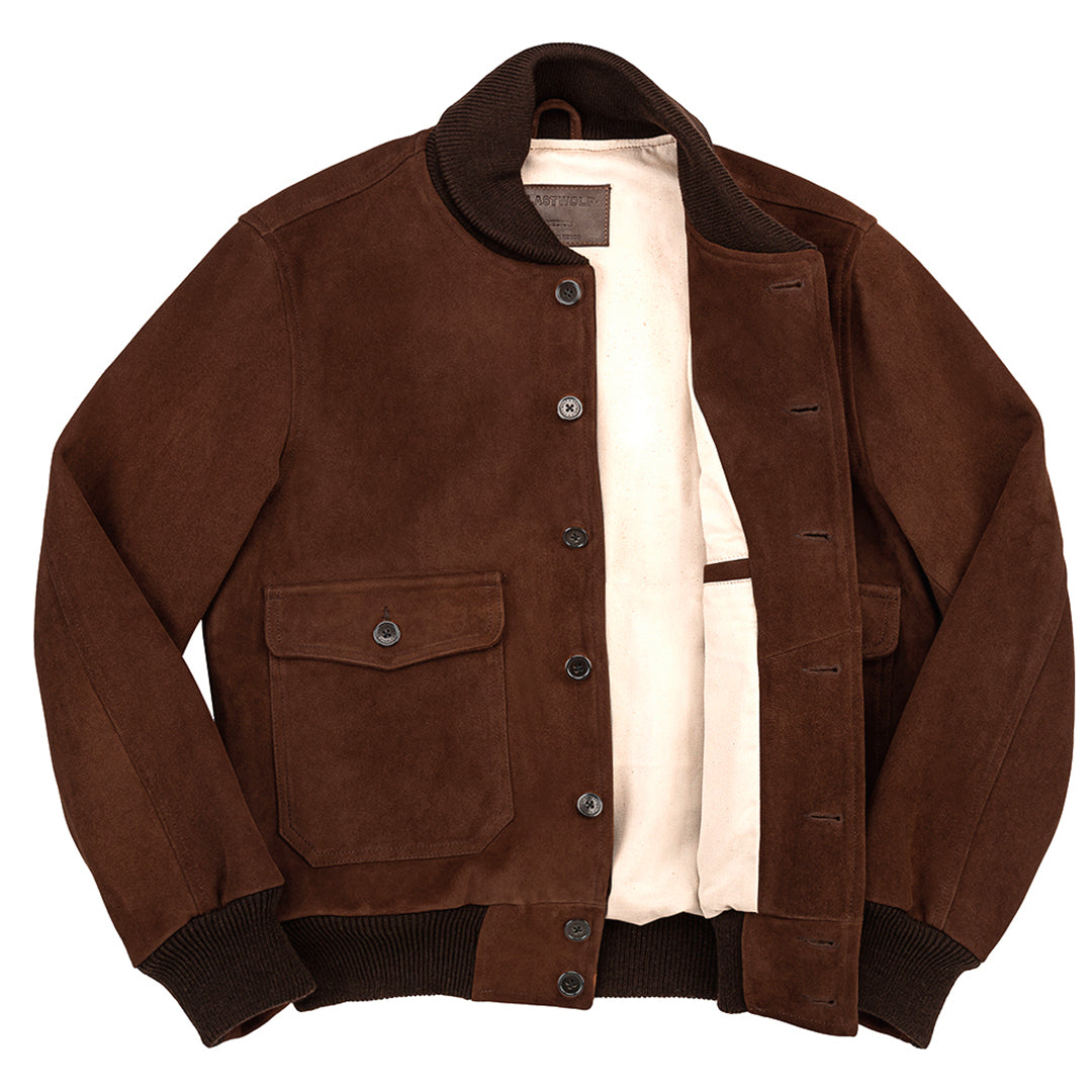Voyageurs Bomber Suede Jacket - Hazelnut | Lastwolf