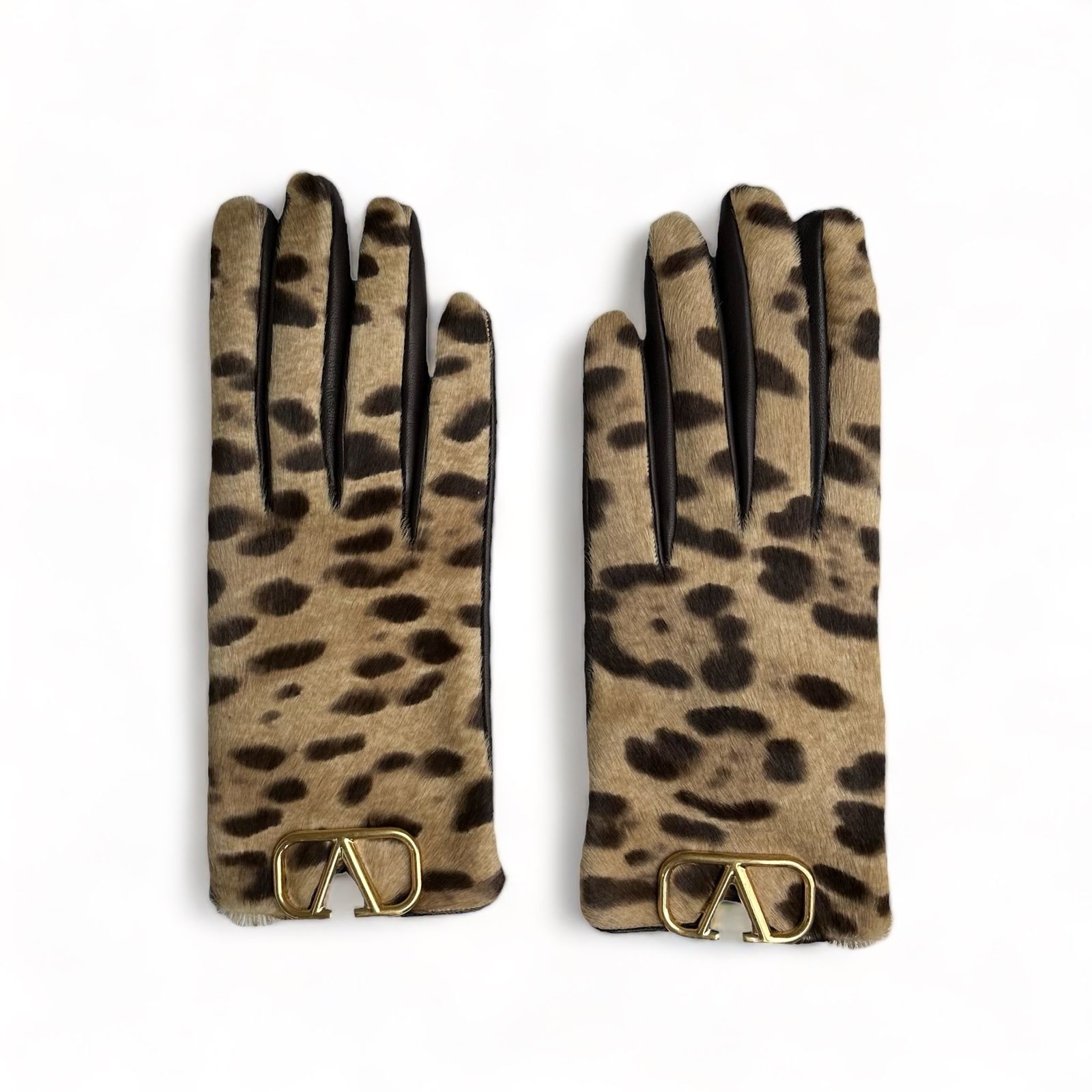 VALENTINO - Ⅴロゴ レオパード レザーグローブ / 手袋 / 羊革
