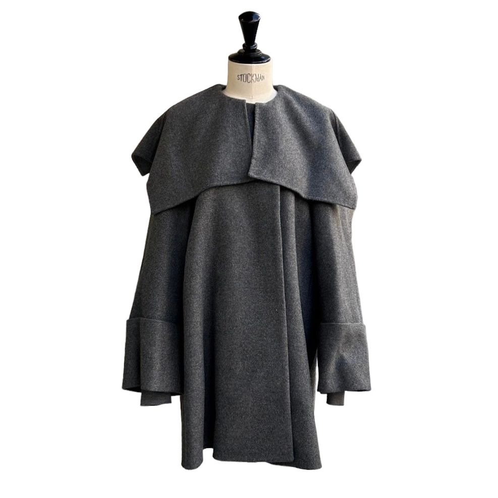 ENFOLD - CAPE A-LINE COAT / ウールコート / レディース / グレー