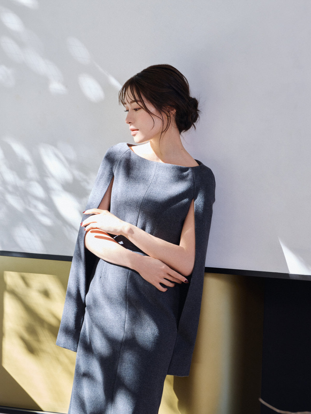 Narrow line Cape Dress – L'AUBE BLANC