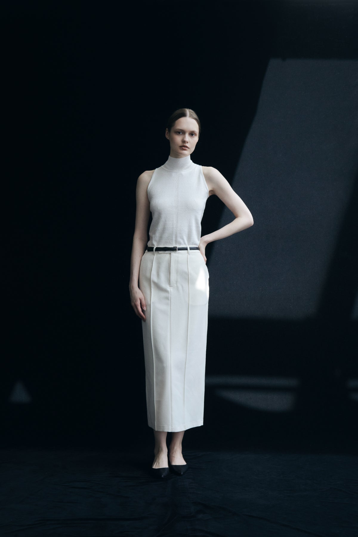 Front Pin-tuck Pencil Skirt – L'AUBE BLANC