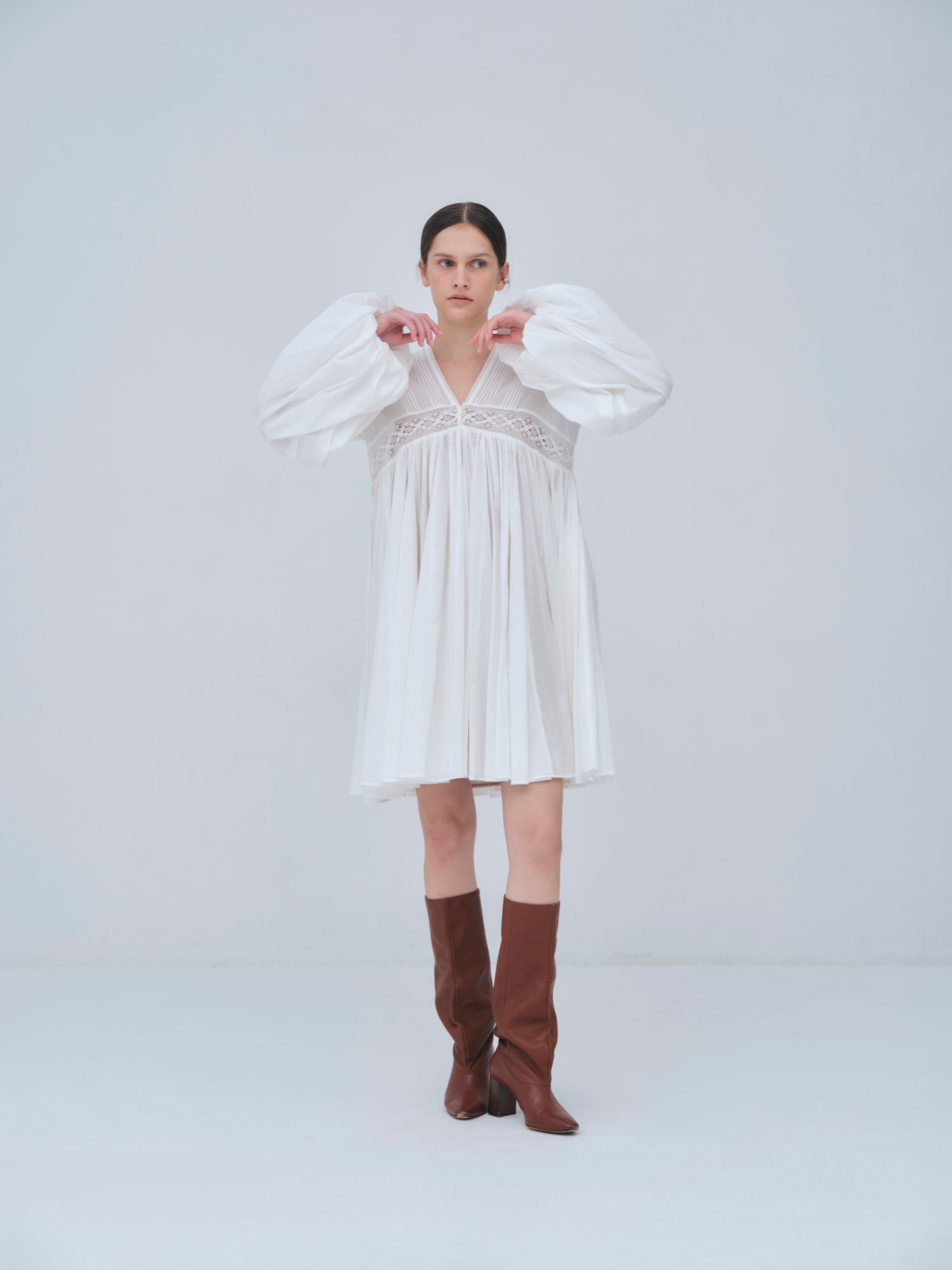 laubeblanc Pin-tuck Lace Mini Dress ⋈﻿ Pin-tuck Lace Mini Dress