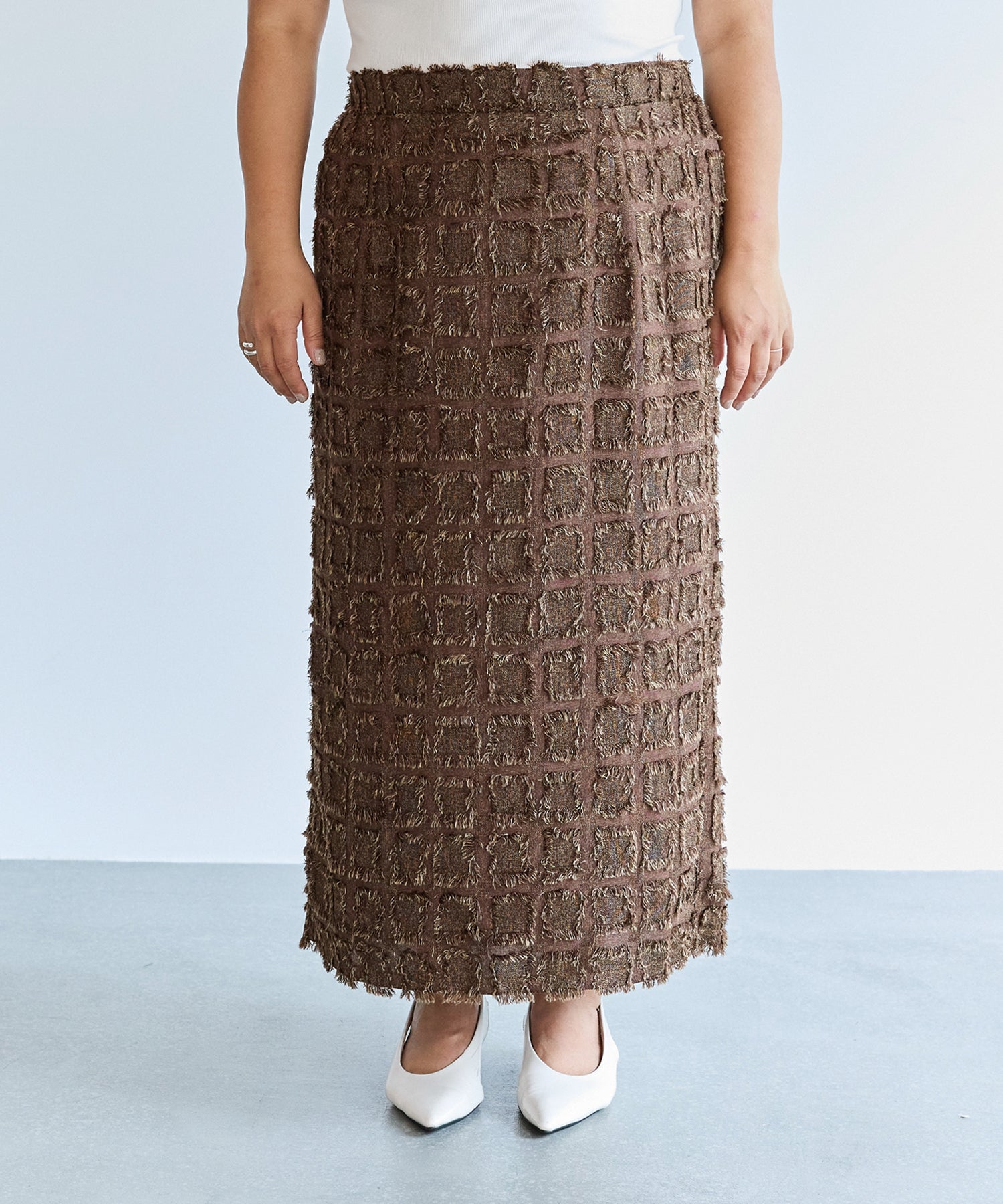 ジャガードナロースカート | ラビアンジェ-⼤きいサイズのレディース服