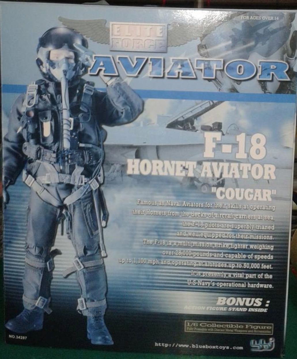 Elite Force F-18 Hornet Aviator フィギュア Blue Box Toys 1/6 Elite