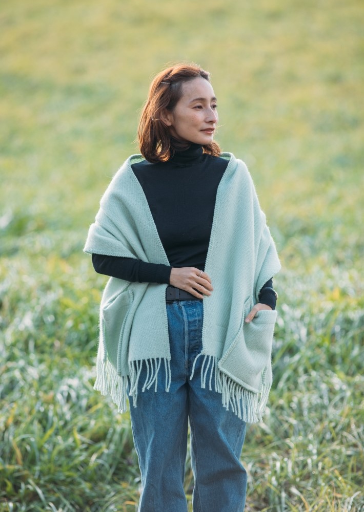 UNI pocket shawl（mint） LIMITED STOCKS – LAPUAN KANKURIT（ラプ