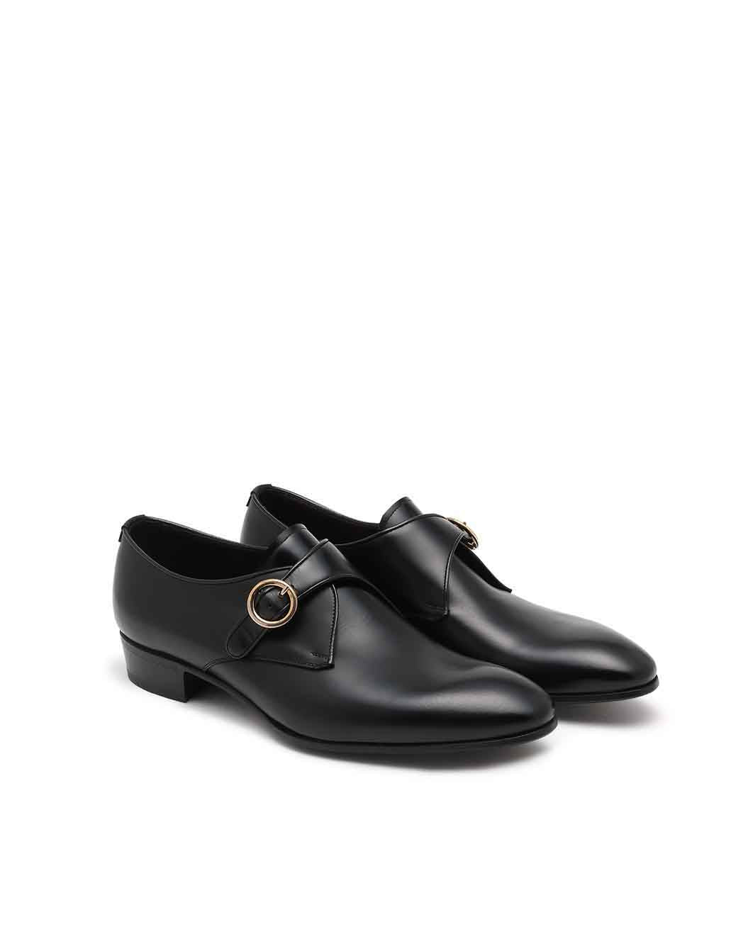 ブルレザーシングルモンクストラップシューズ – LARDINI Online Store