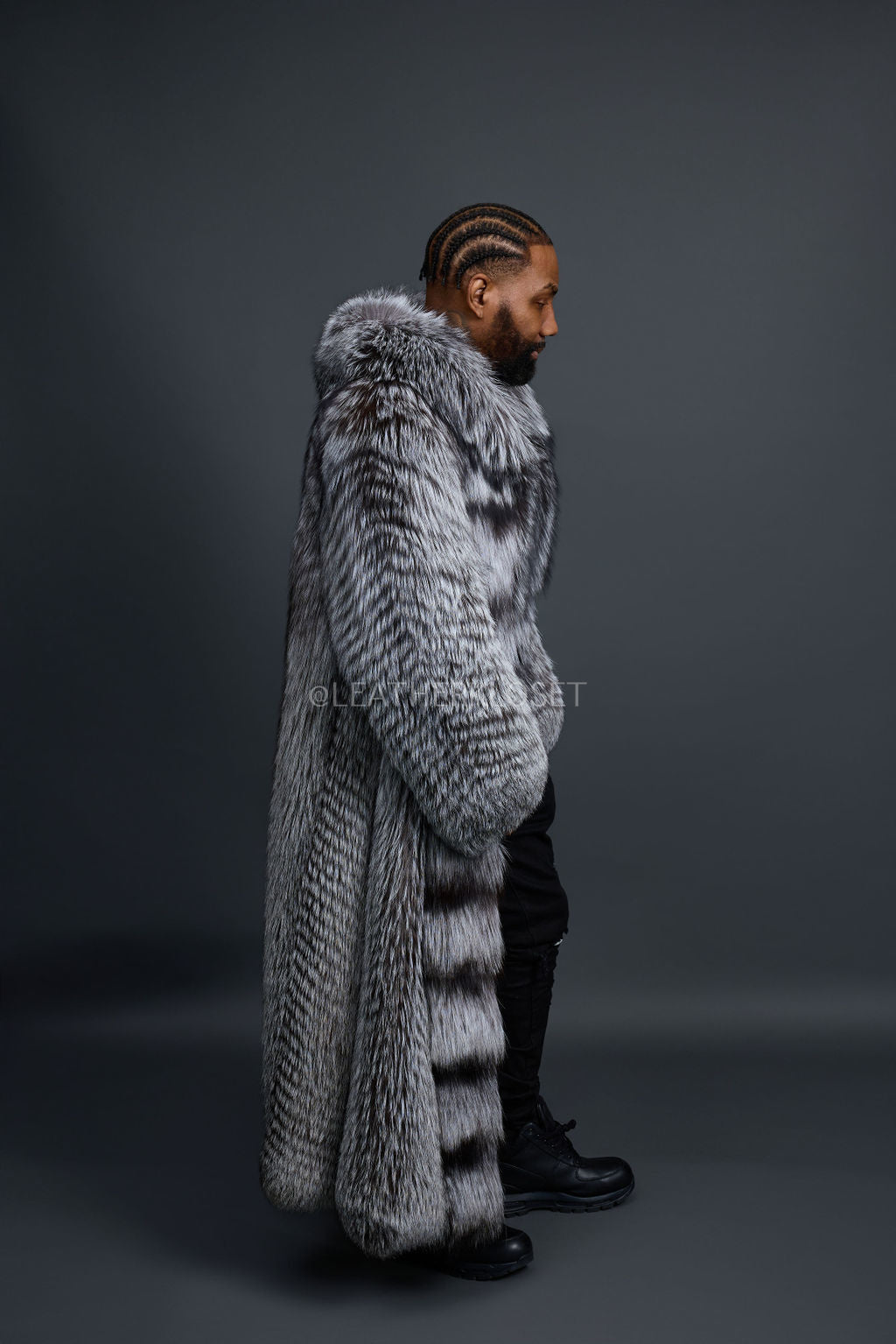 Men's Long Silver Fox Trench Coat – LeatherKloset