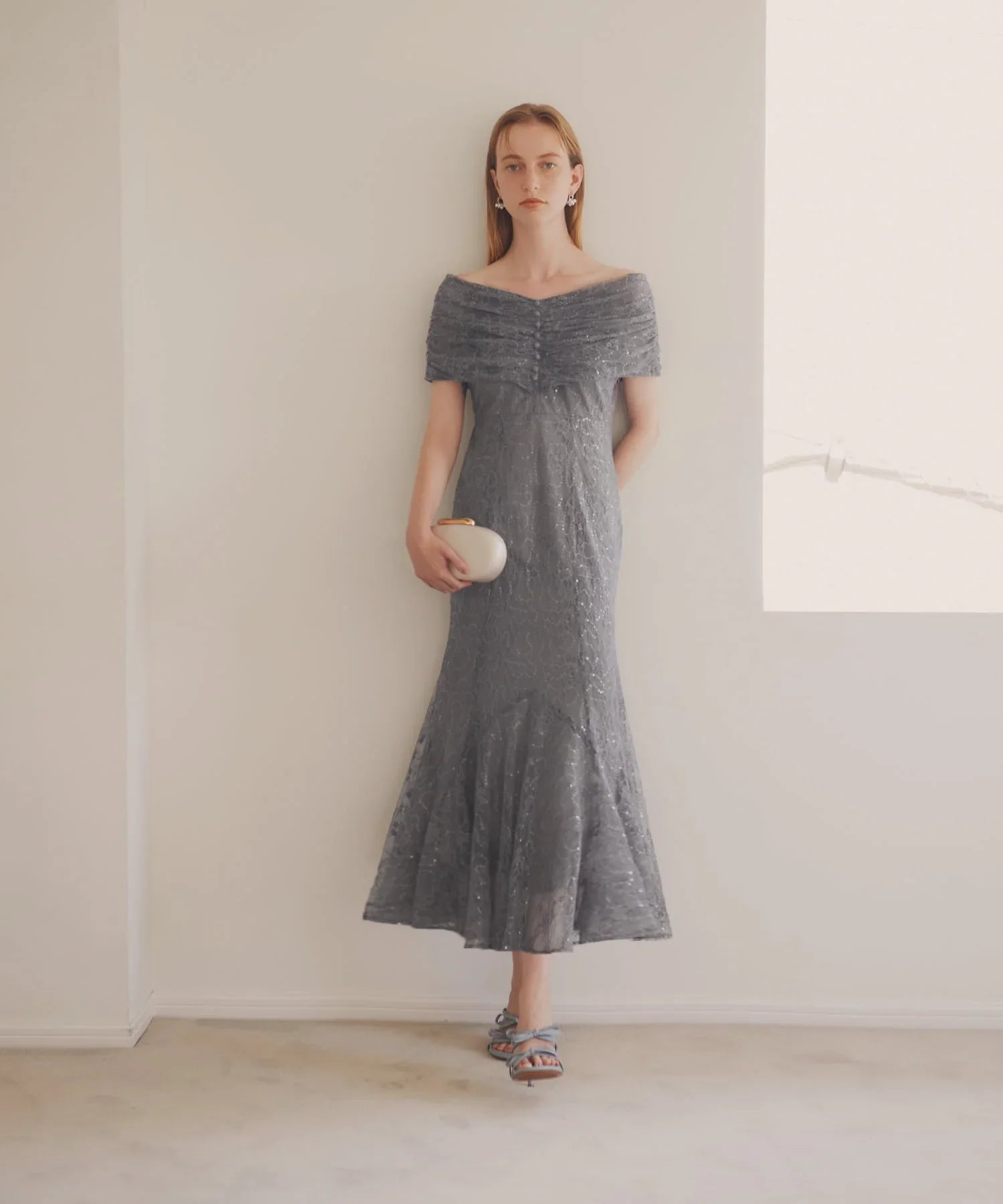 一部当日発送】2WAYレース花柄オフショルダーマーメイドワンピース結婚