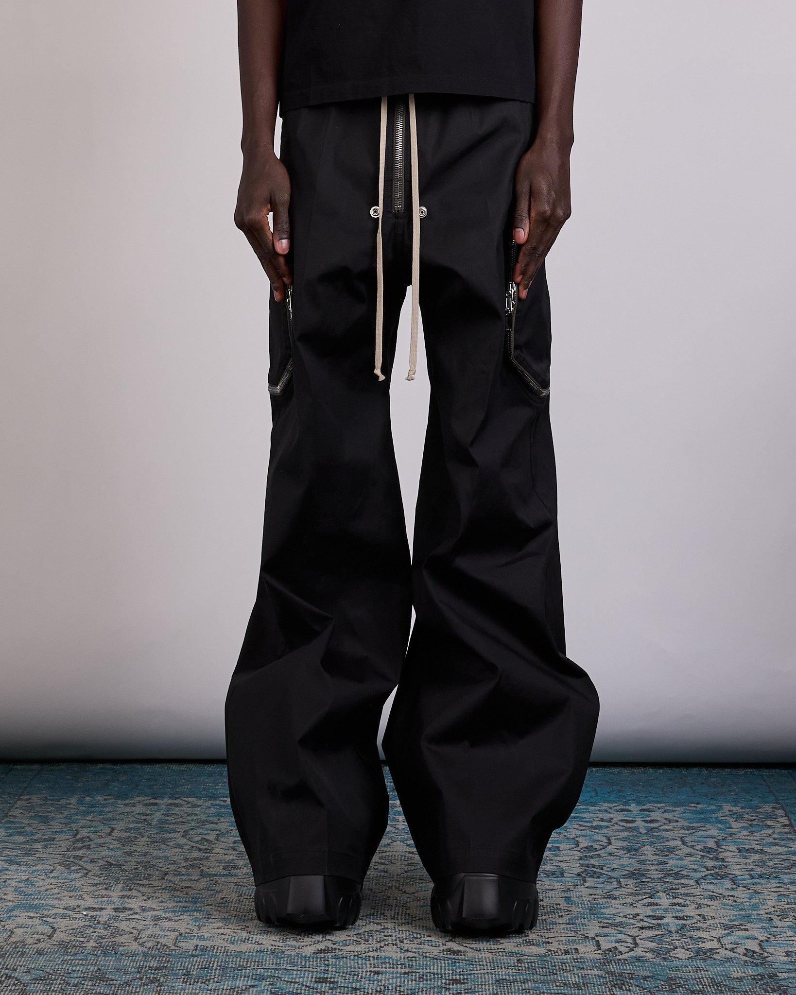 Rick Owens Blixa Bela Cargo Pant TE Stretch Poplin Black – LESS 17