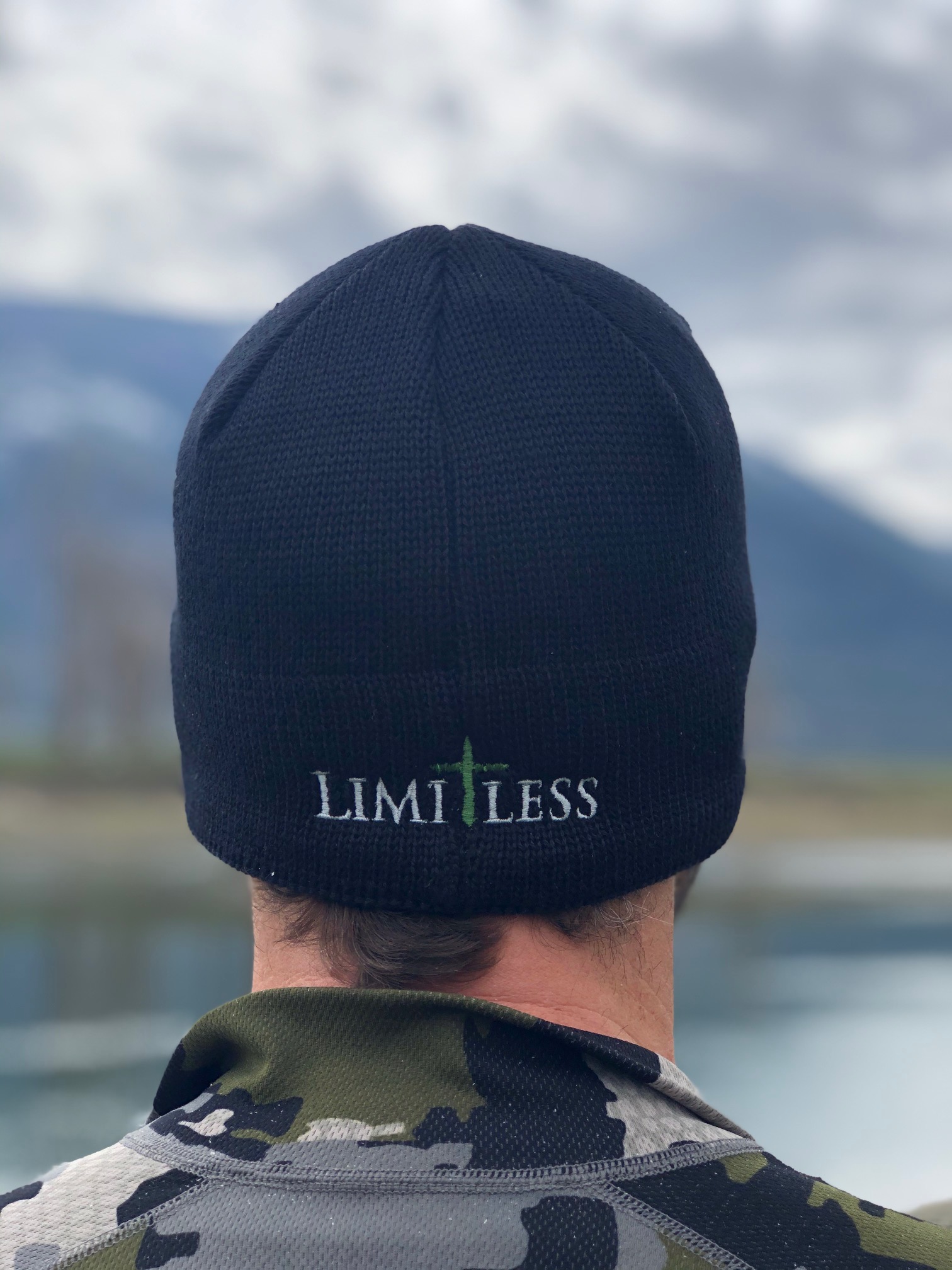 Moose/Cross Logo North Face Beanie - Limitless Outdoors