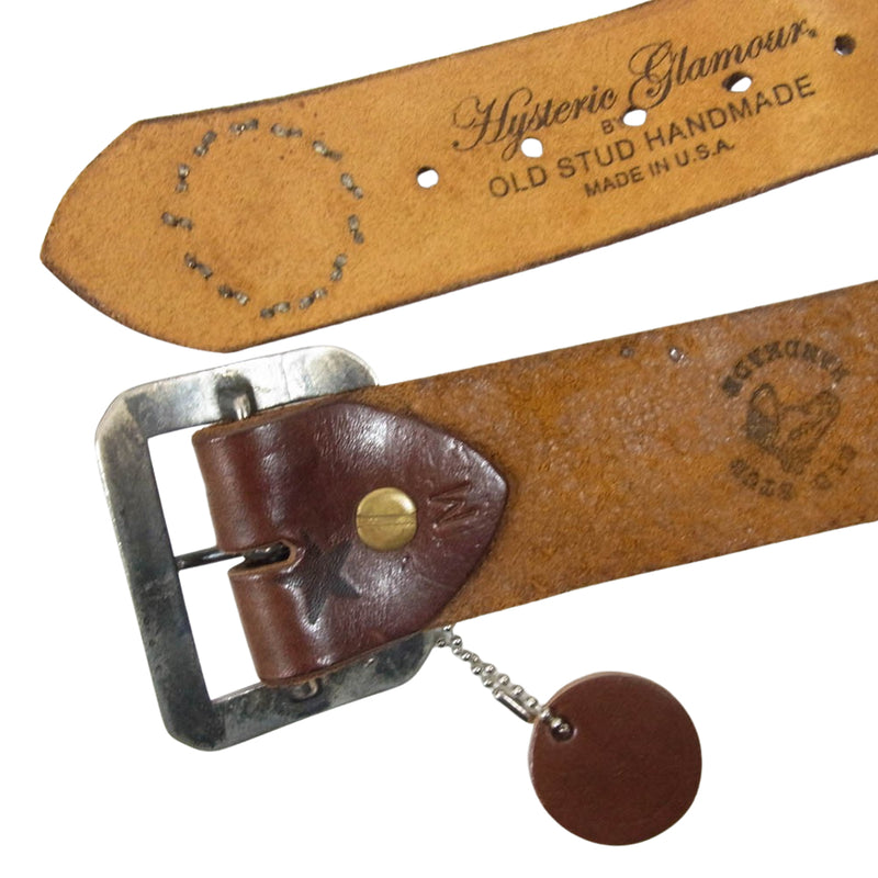 HYSTERIC GLAMOUR レザースタッズベルト 値下げ】HYSTERIC GLAMOUR×OLD