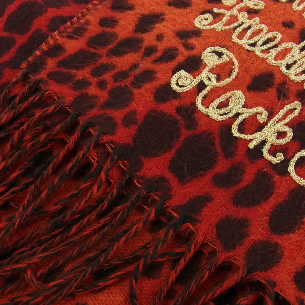WACKO MARIA ワコマリア レオパード 刺繍 マフラー ストール レッド系