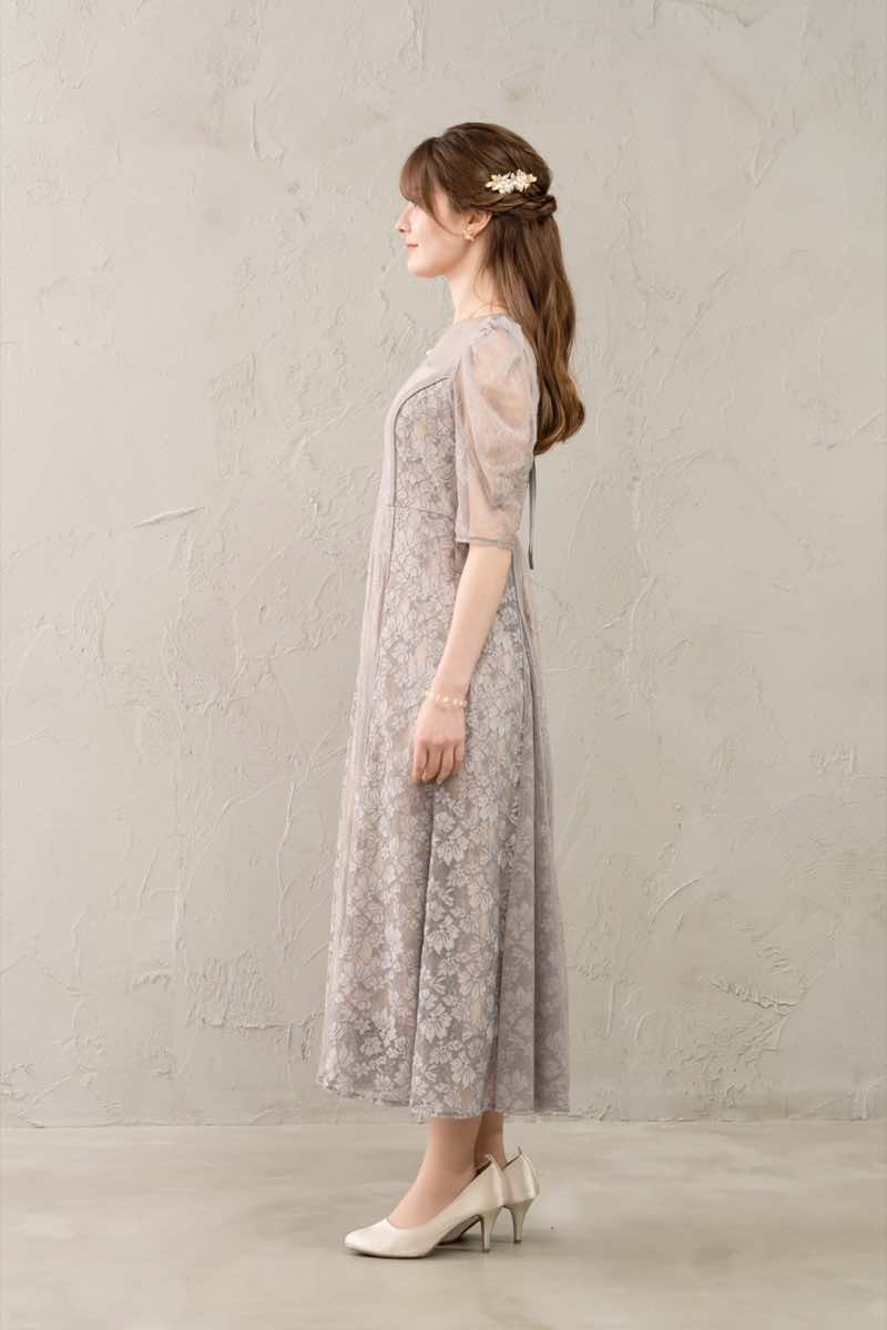 モカのレースコンビネーションドレス | select shop | L | 結婚式