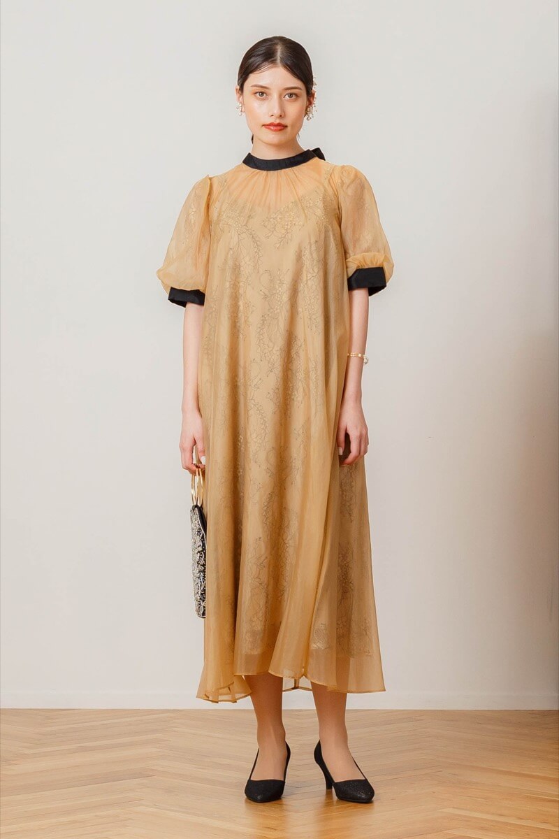 オレンジのシアーAラインドレス | Dorry doll | M～マタニティ