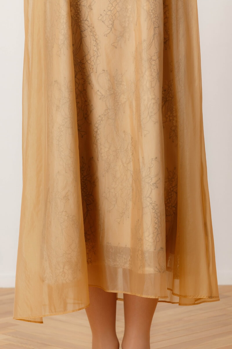 オレンジのシアーAラインドレス | Dorry doll | M～マタニティ