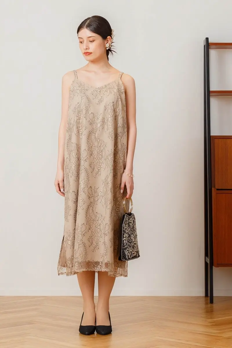 オレンジのシアーAラインドレス | Dorry doll | M～マタニティ