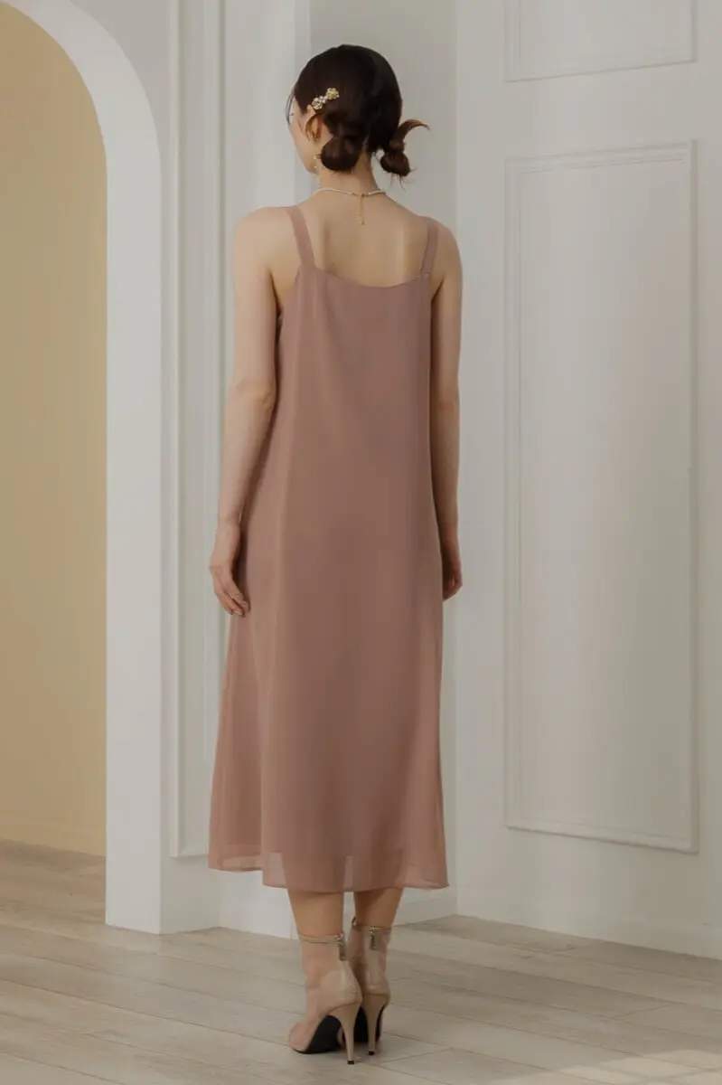 ピンクのエンブロイダリーレイヤードドレス | Dorry doll | M