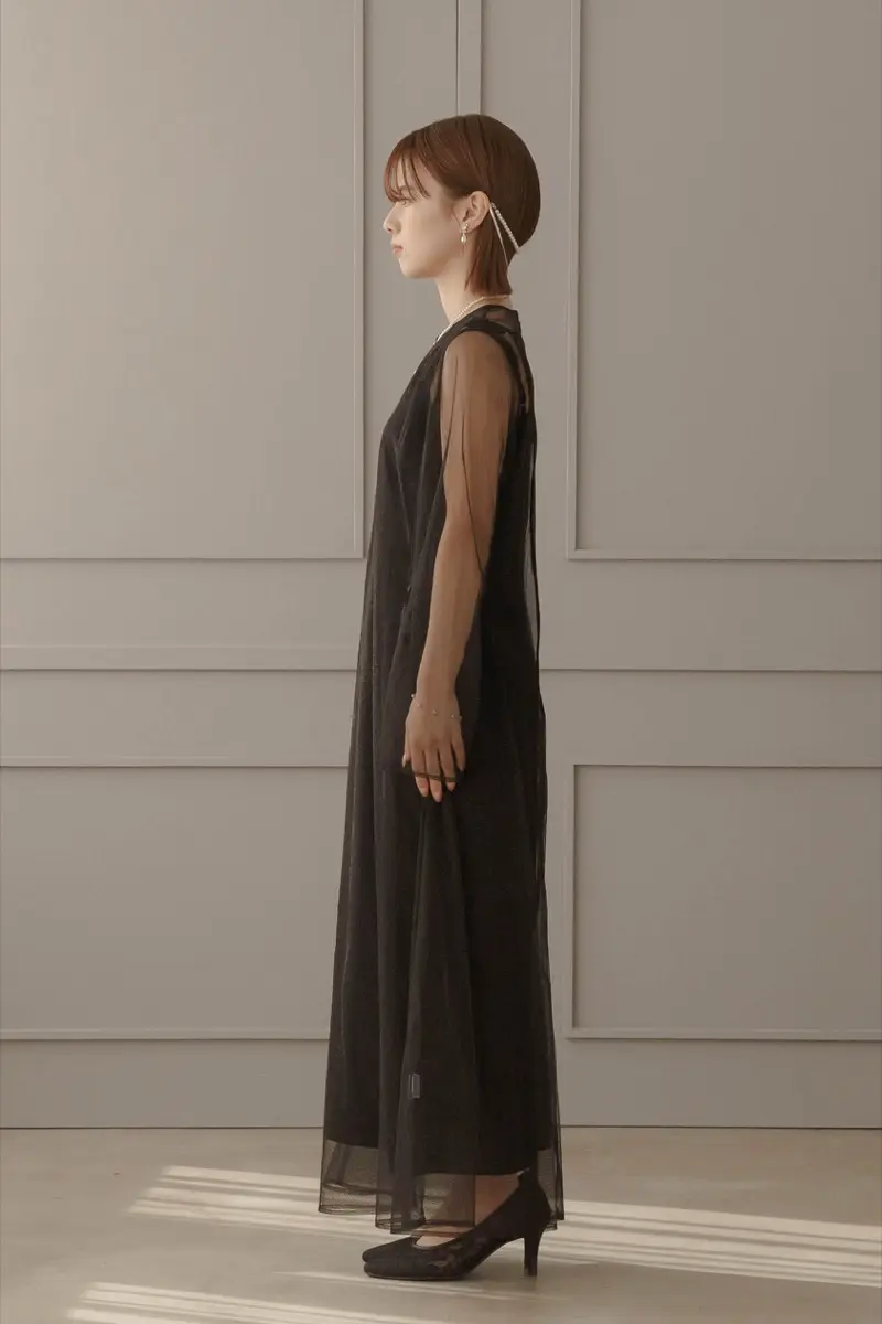 ブラックのシアーチュール2wayドレス | metoi | L | 結婚式パーティー