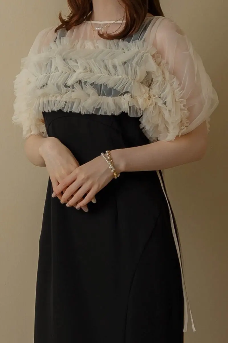 美品】andrea&co. チュールトップス&スカート(オケージョンドレス