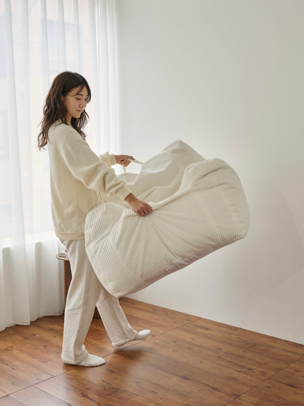 LOOSY 1人掛けビーズソファ Ivory｜1人用ソファ おしゃれ 一人暮らし