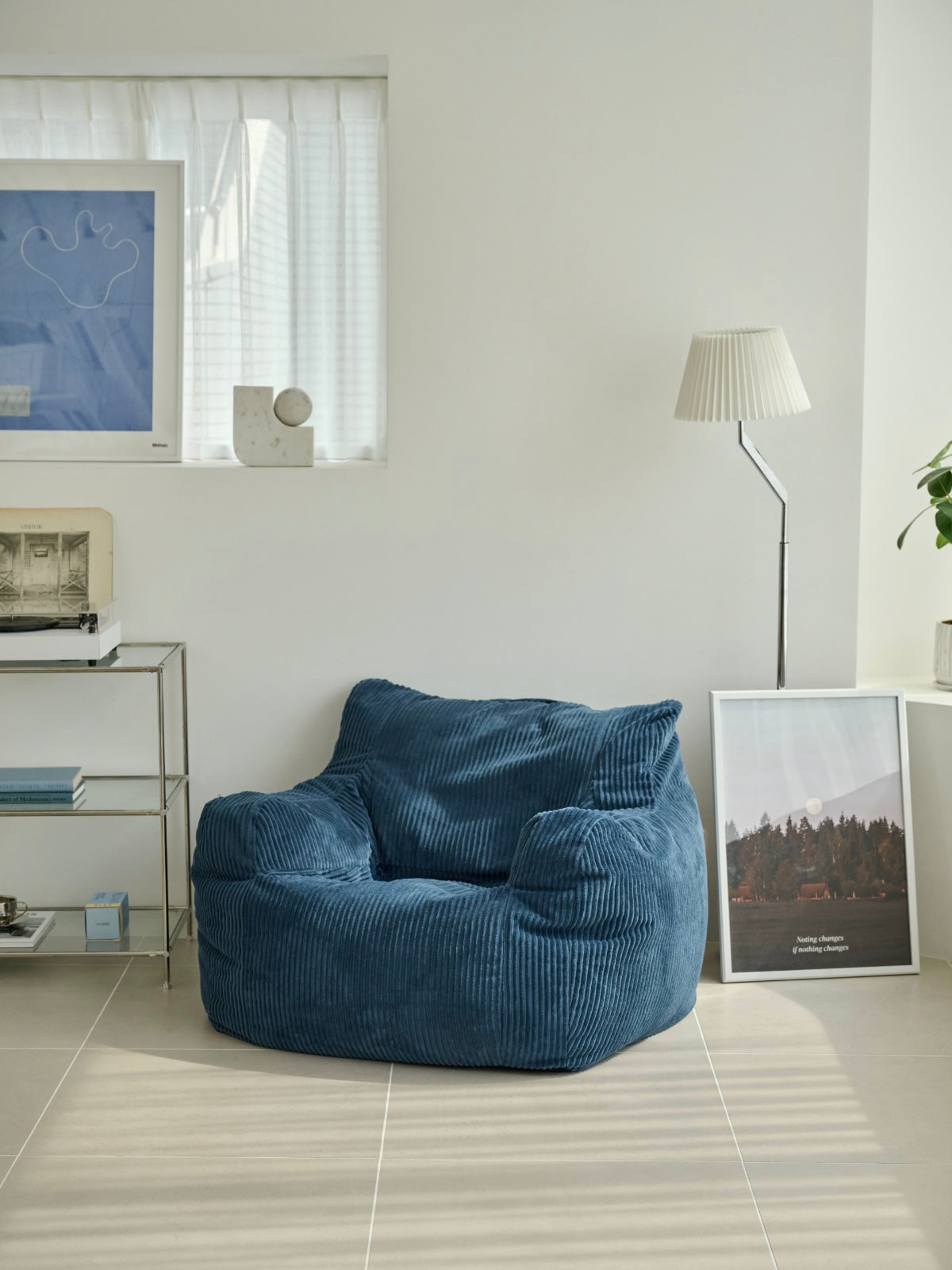 LOOSY 1人掛けビーズソファ 付替カバー Navy｜1人用ソファ おしゃれ