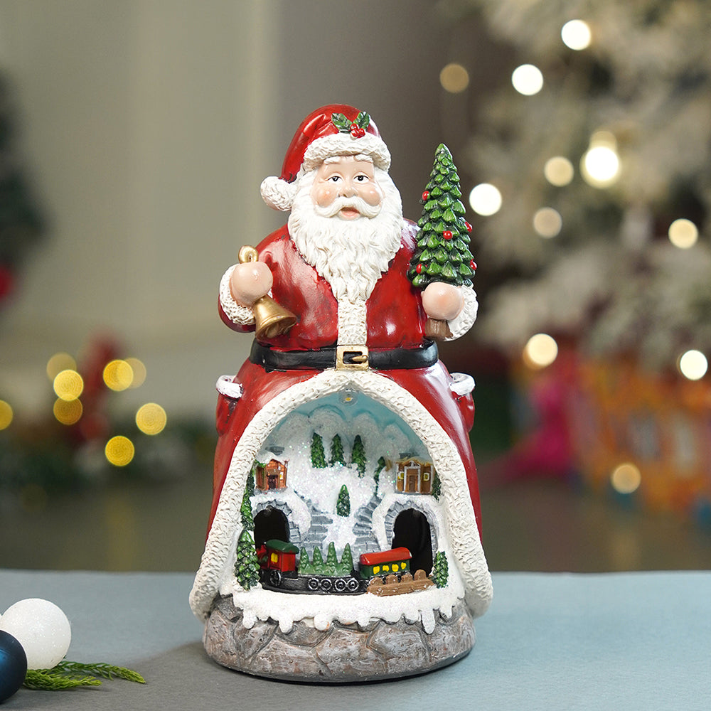 Santa Belly Train Rotating, Musical & Lit Christmas Decoration & Home