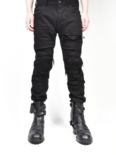 JULIUS[ユリウス] / GORDINI 737PAM26-BK CRASH DENIM PANTS