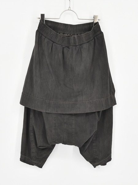 JULIUS[ユリウス] / GORDINI ATTACHED SKIRT CROTCH PANTS -DARK GRAY